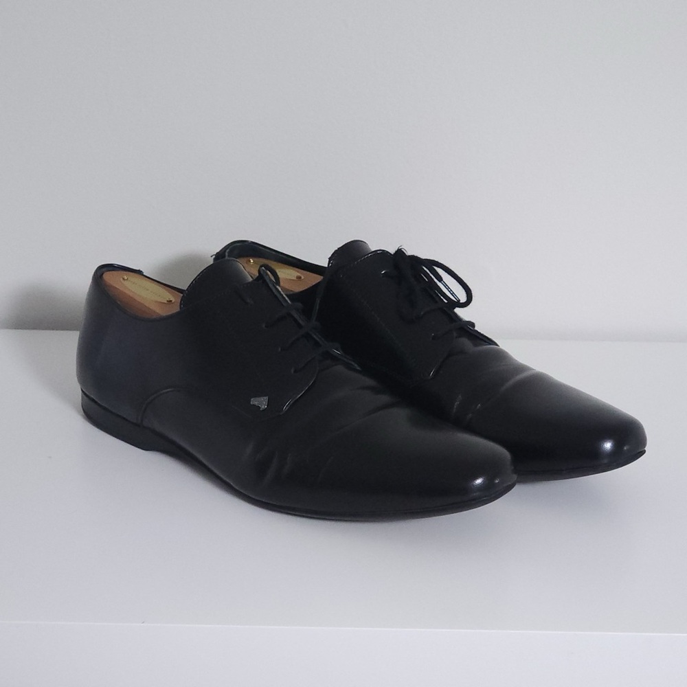 Versace Collection, black patent leather oxford, men 43(euro) made in Turkey.